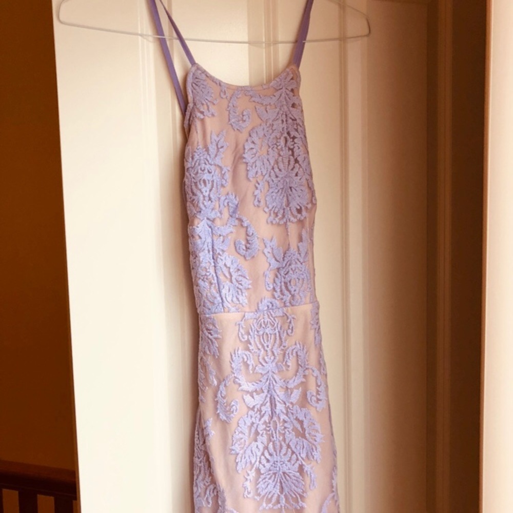 Form fitting mini lace dress